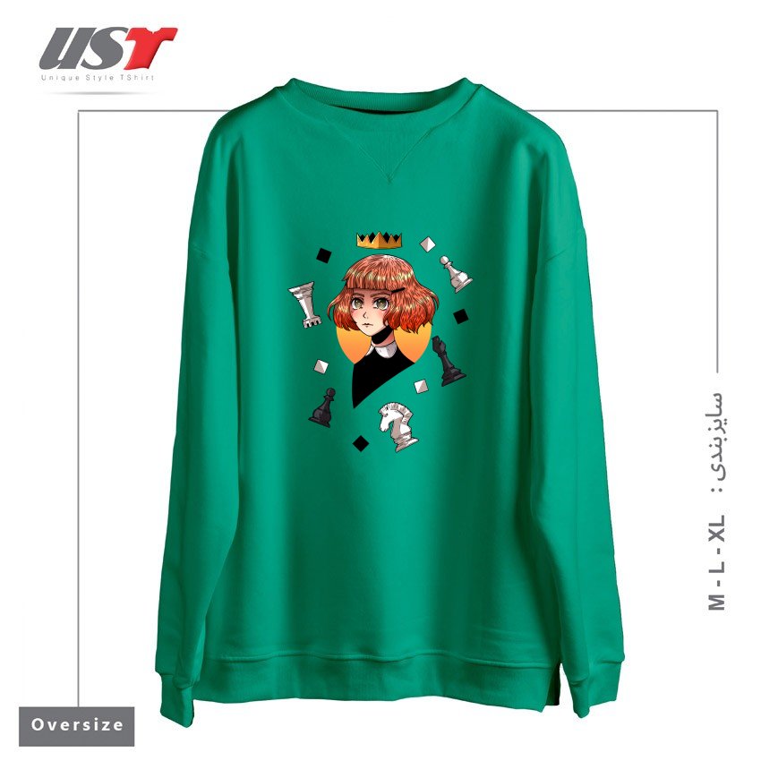 سوییشرت اورسایز طرح QUEEN`S GAMBIT