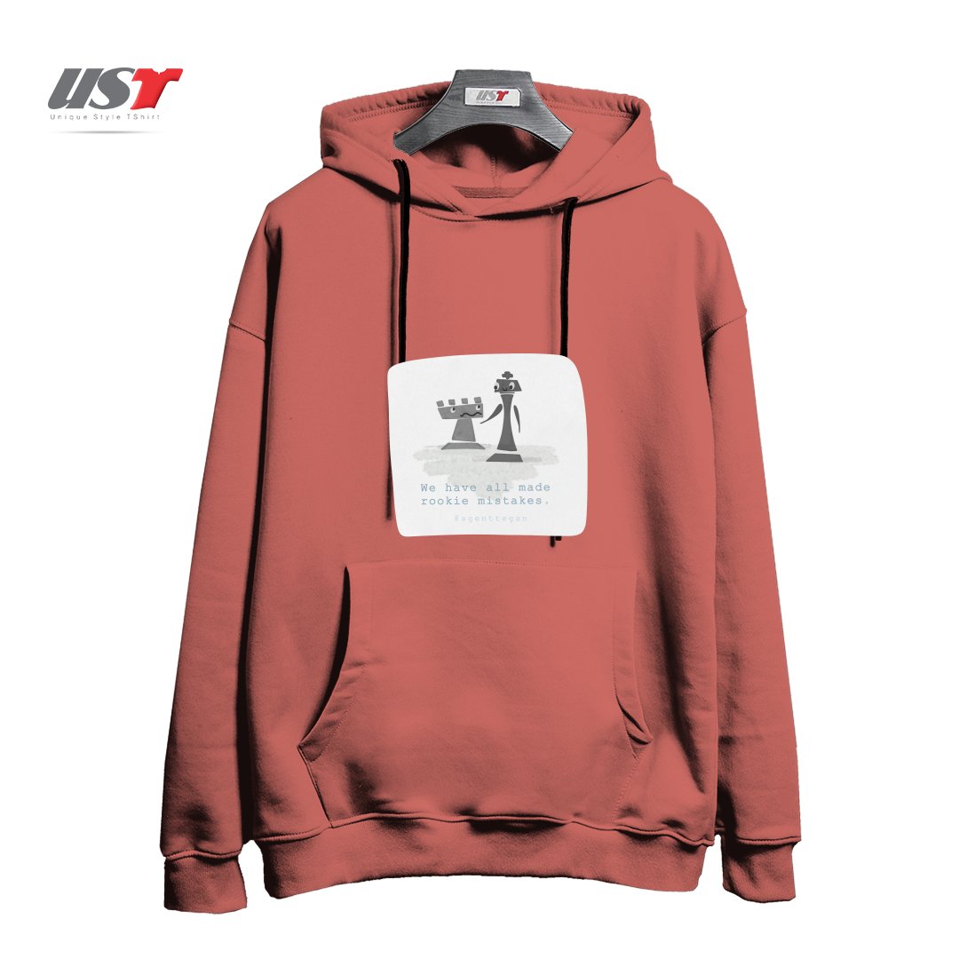 طرح ROOKIE MISTAKE هودی اورسایزرنگ آجری