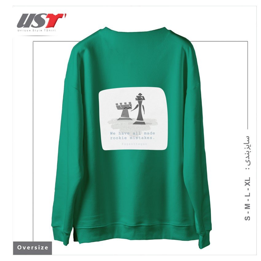 طرح ROOKIE MISTAKE سوییشرت اورسایزرنگ سبز سدری
