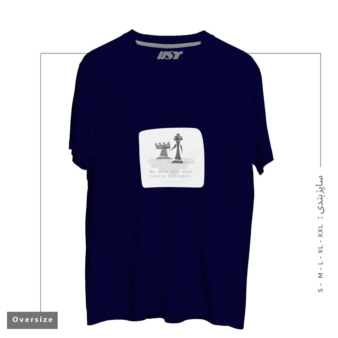 طرح ROOKIE MISTAKE تیشرت اورسایزرنگ سرمه ای