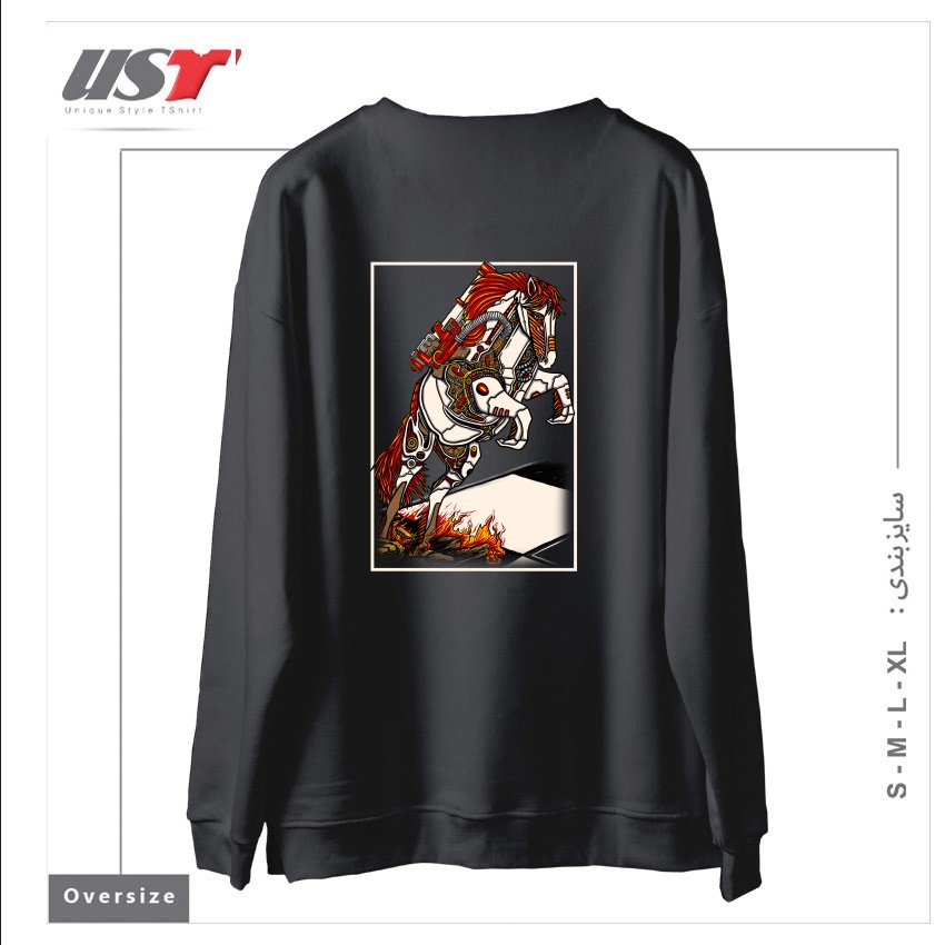 طرح THE DARKNESS KNIGHT سوییشرت اورسایزرنگ دودی