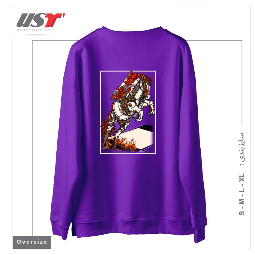 طرح THE DARKNESS KNIGHT سوییشرت اورسایزرنگ بنفش