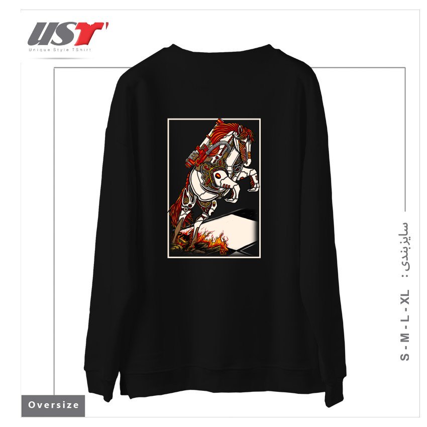 طرح THE DARKNESS KNIGHT سوییشرت اورسایزرنگ مشکی