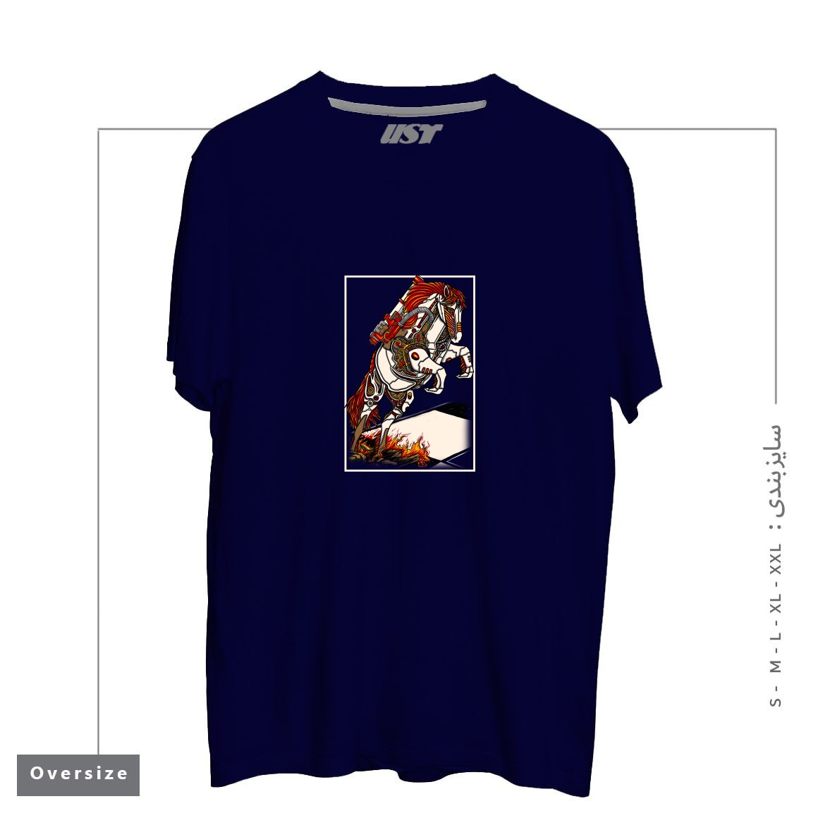 طرح THE DARKNESS KNIGHT تیشرت اورسایزرنگ سرمه ای