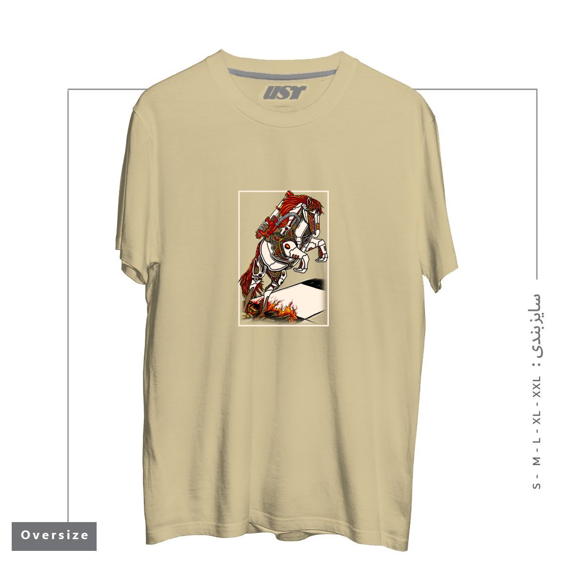 طرح THE DARKNESS KNIGHT تیشرت اورسایزرنگ نخودی