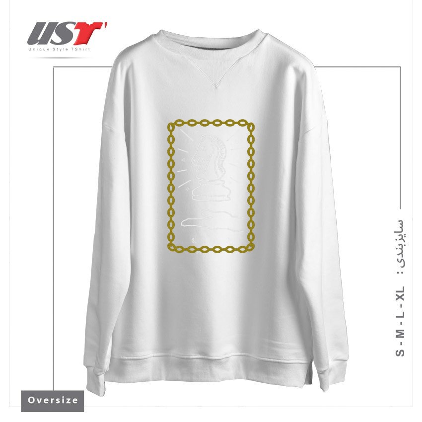 طرح THIS OLD HORSE سوییشرت اورسایزرنگ سفید