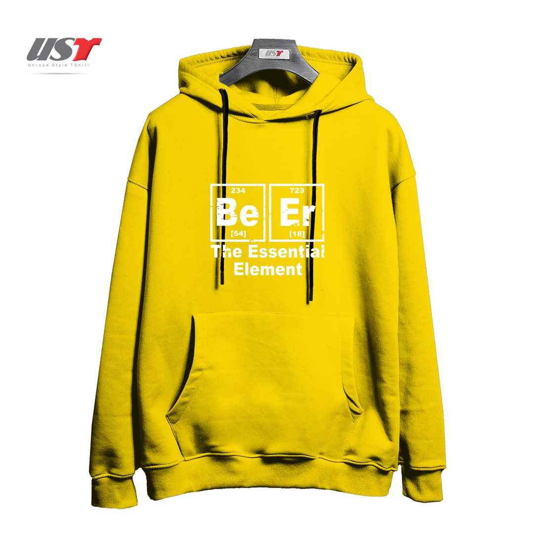 طرح BEER THE ESSENTIAL ELEMENT CHEMISTRY PUB BBQ PARTY FUNNY FATHER BBQ T-SHIRTS هودی اورسایزرنگ زرد
