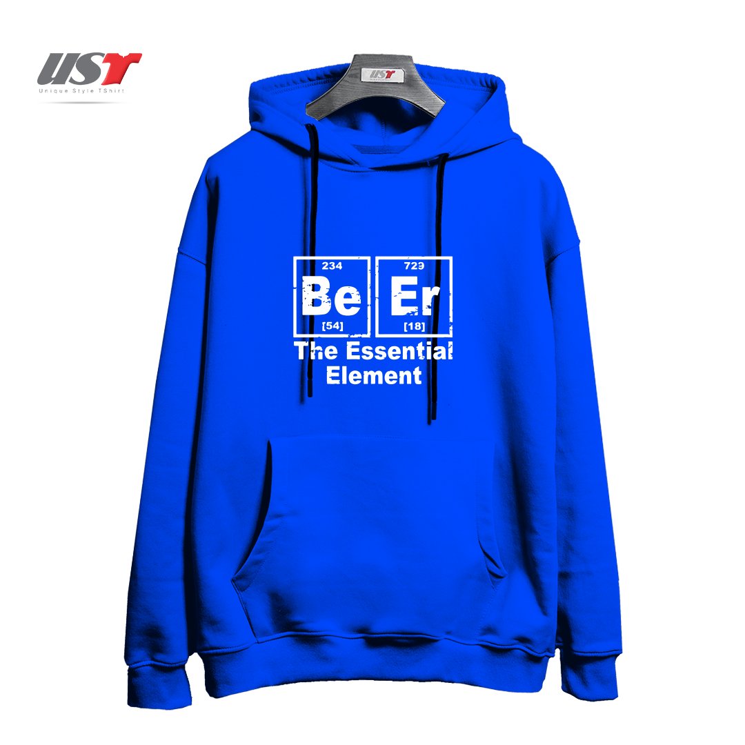 طرح BEER THE ESSENTIAL ELEMENT CHEMISTRY PUB BBQ PARTY FUNNY FATHER BBQ T-SHIRTS هودی اورسایزرنگ آبی شالی