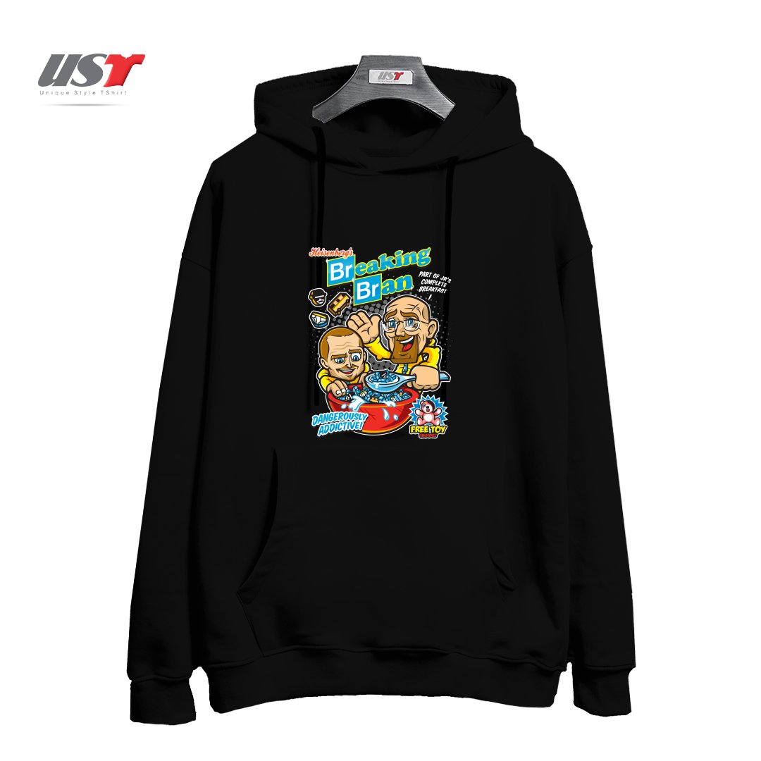 طرح BREAKING BRAN هودی اورسایزرنگ مشکی