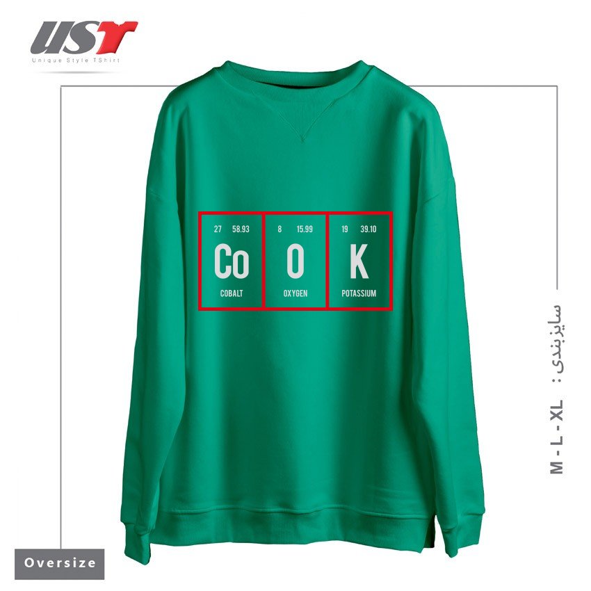 سوییشرت اورسایز طرح COOK - PERIODIC TABLE OF ELEMENTS