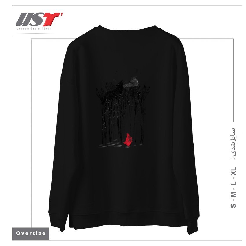 طرح INTO THE WOODS - 38SUNSETS سوییشرت اورسایزرنگ مشکی