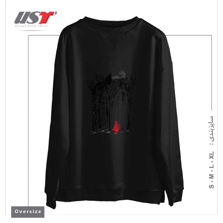 طرح INTO THE WOODS - 38SUNSETS سوییشرت اورسایزرنگ مشکی