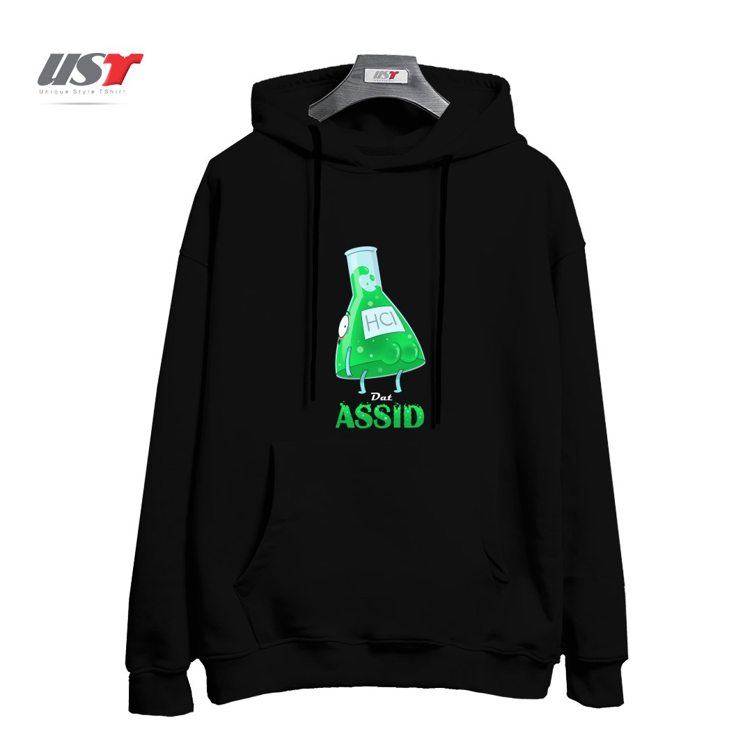 طرح DAT ASSID هودی اورسایزرنگ مشکی