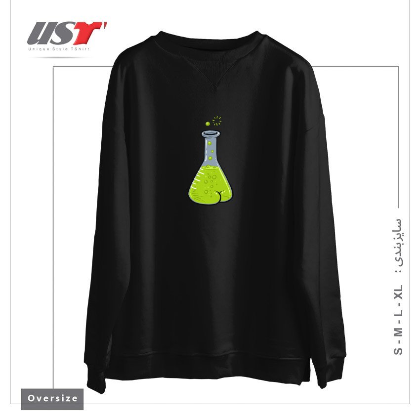 طرح FLASK BUTT سوییشرت اورسایزرنگ مشکی