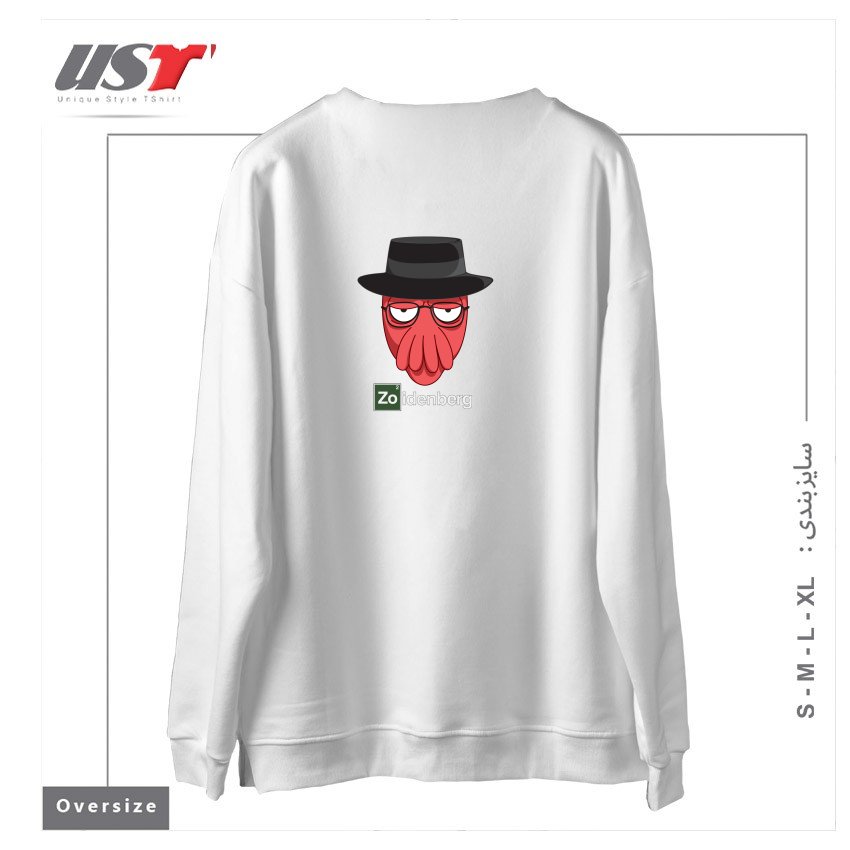 طرح WHY NOT ZOIDENBERG سوییشرت اورسایزرنگ سفید