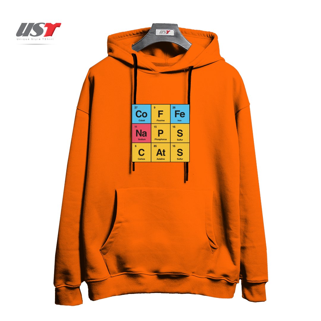 طرح SCIENCE, NAPS & CATS BY TOBE FONSECA هودی اورسایزرنگ نارنجی