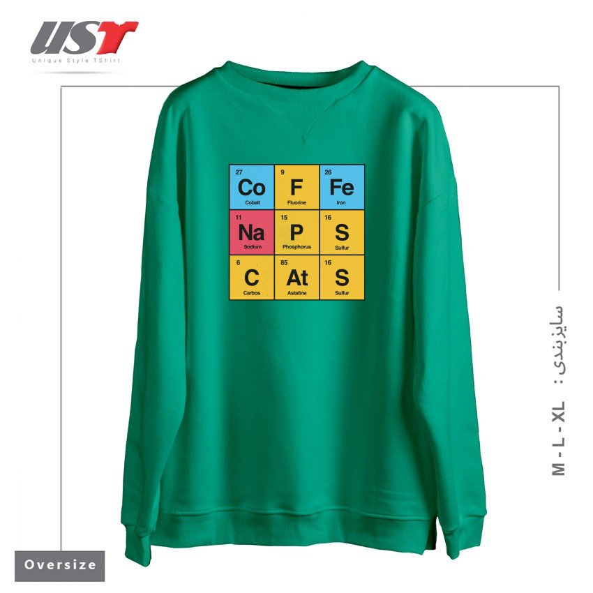 طرح SCIENCE, NAPS & CATS BY TOBE FONSECA سوییشرت اورسایزرنگ سبز سدری