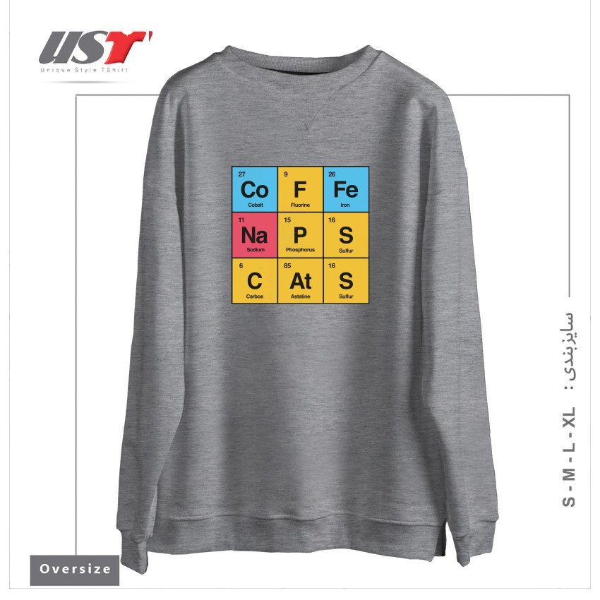 سوییشرت اورسایز طرح SCIENCE, NAPS & CATS BY TOBE FONSECA