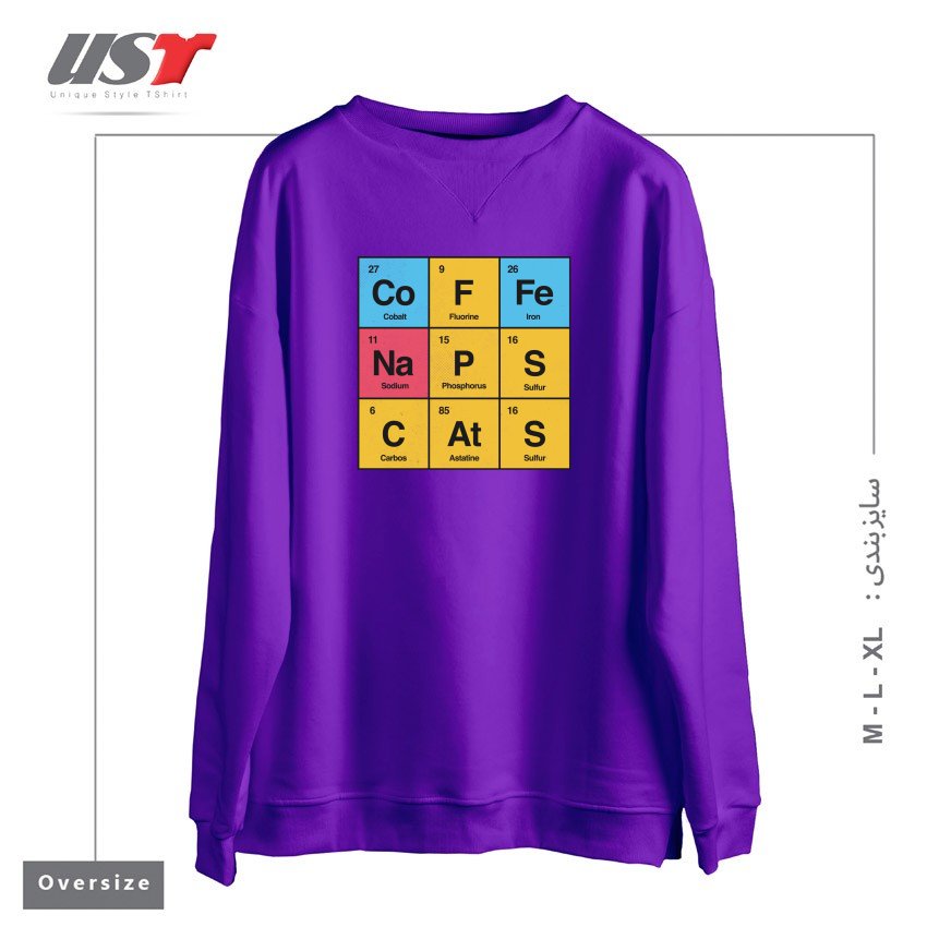 طرح SCIENCE, NAPS & CATS BY TOBE FONSECA سوییشرت اورسایزرنگ بنفش