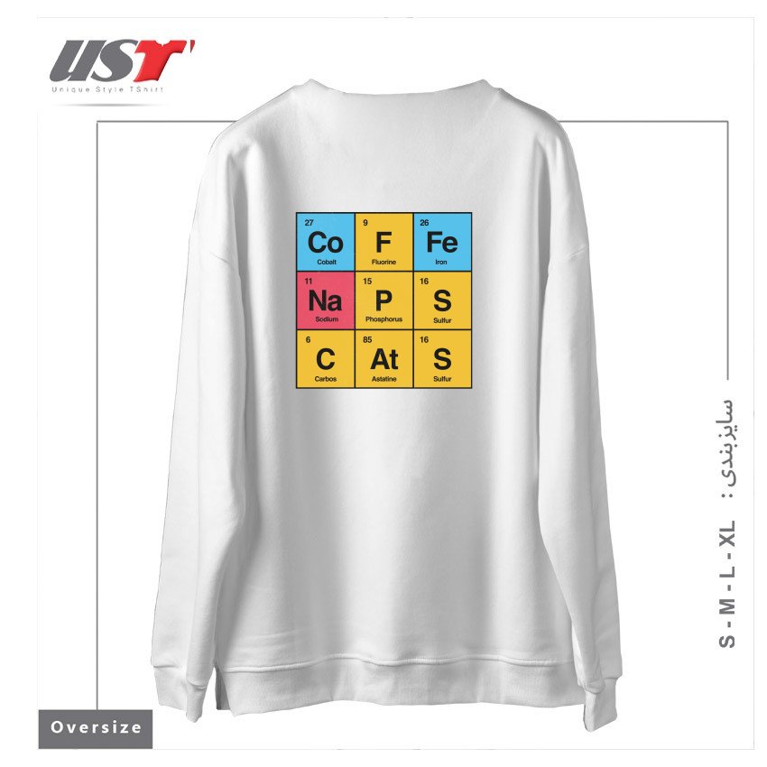 طرح SCIENCE, NAPS & CATS BY TOBE FONSECA سوییشرت اورسایزرنگ سفید