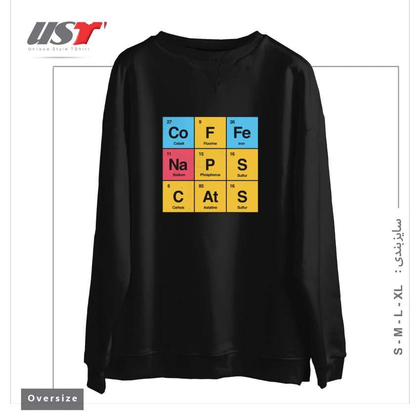 سوییشرت اورسایز طرح SCIENCE, NAPS & CATS BY TOBE FONSECA