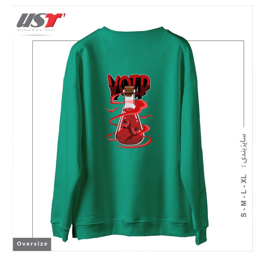 طرح VOID EYES125216515 سوییشرت اورسایزرنگ سبز سدری