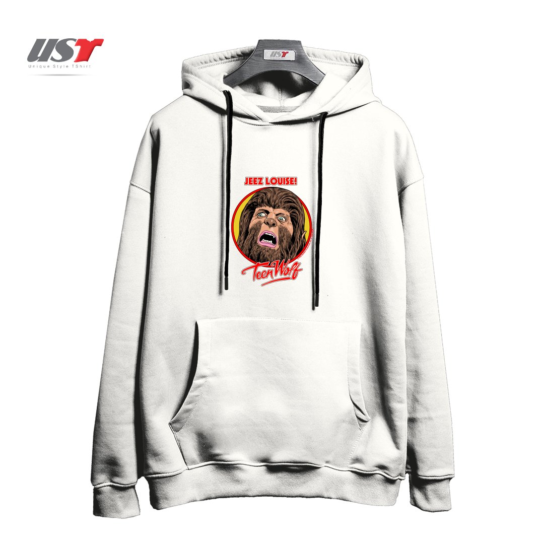 هودی اورسایز طرح JEEZ LOUISE TEEN WOLF