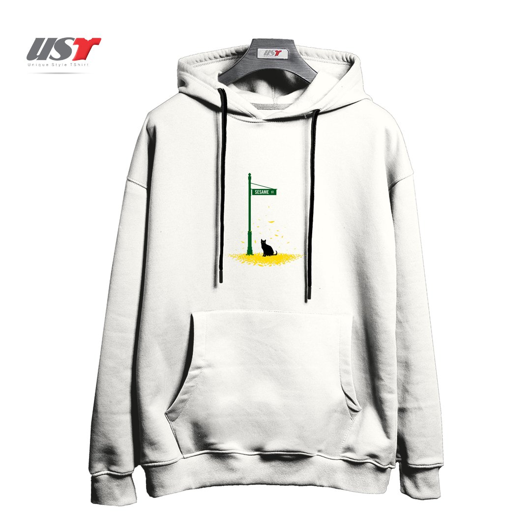 طرح BIG MEAL هودی اورسایزرنگ سفید