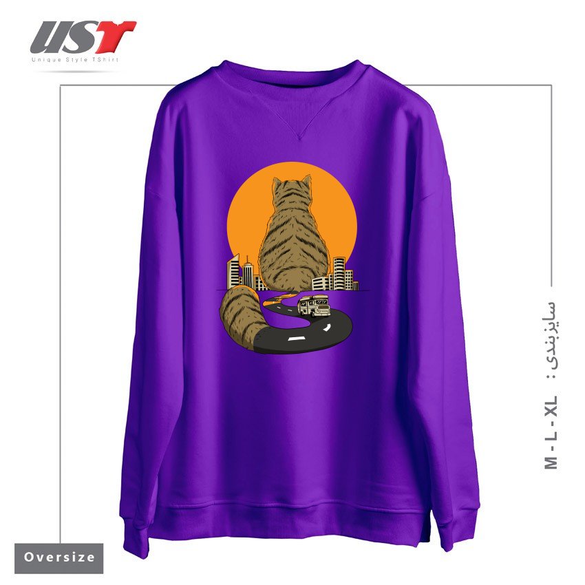 سوییشرت اورسایز طرح CAT CITY