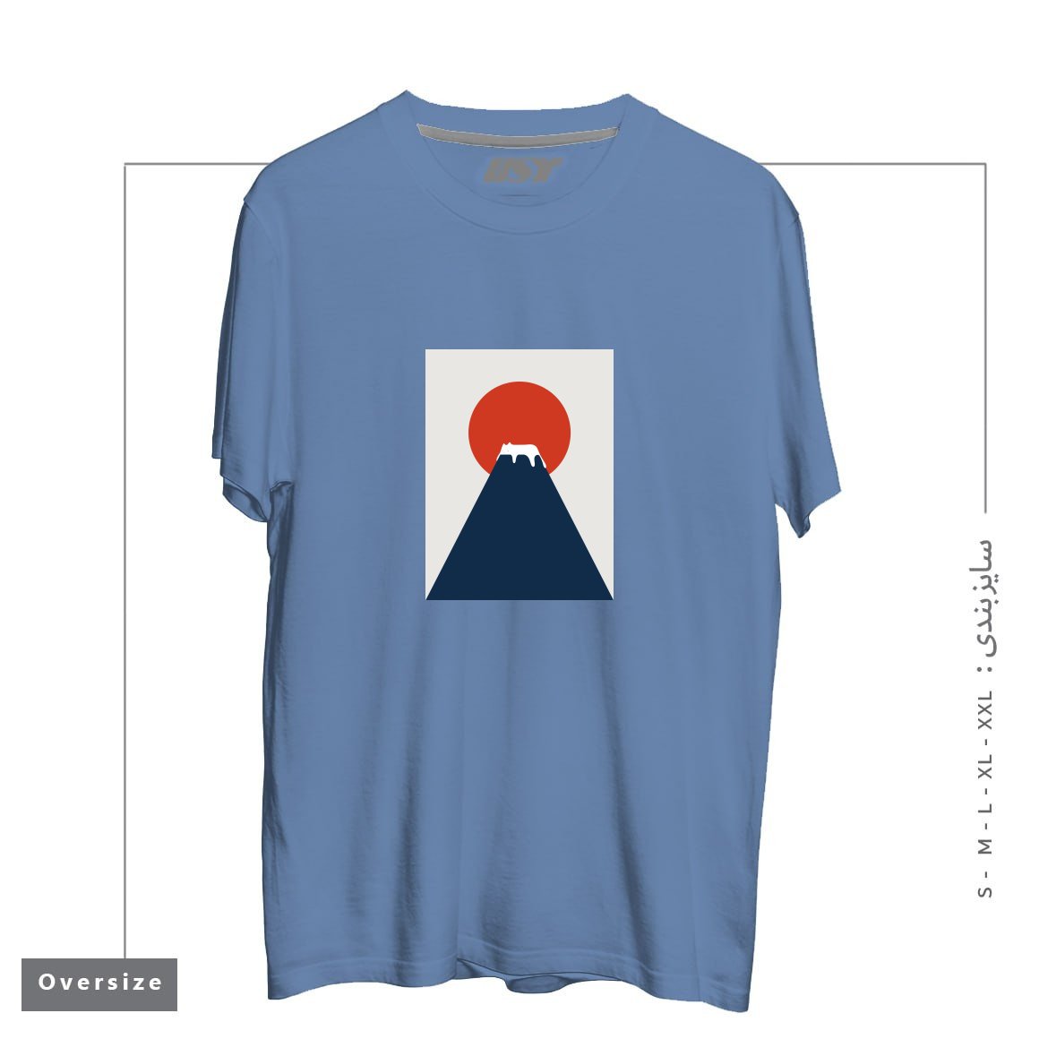 طرح CAT LANDSCAPE 5 تیشرت اورسایزرنگ آبی نفتی