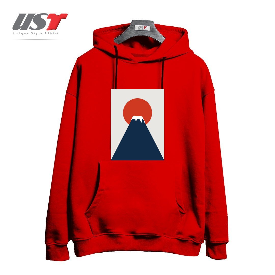 طرح CAT LANDSCAPE 5 هودی اورسایزرنگ قرمز