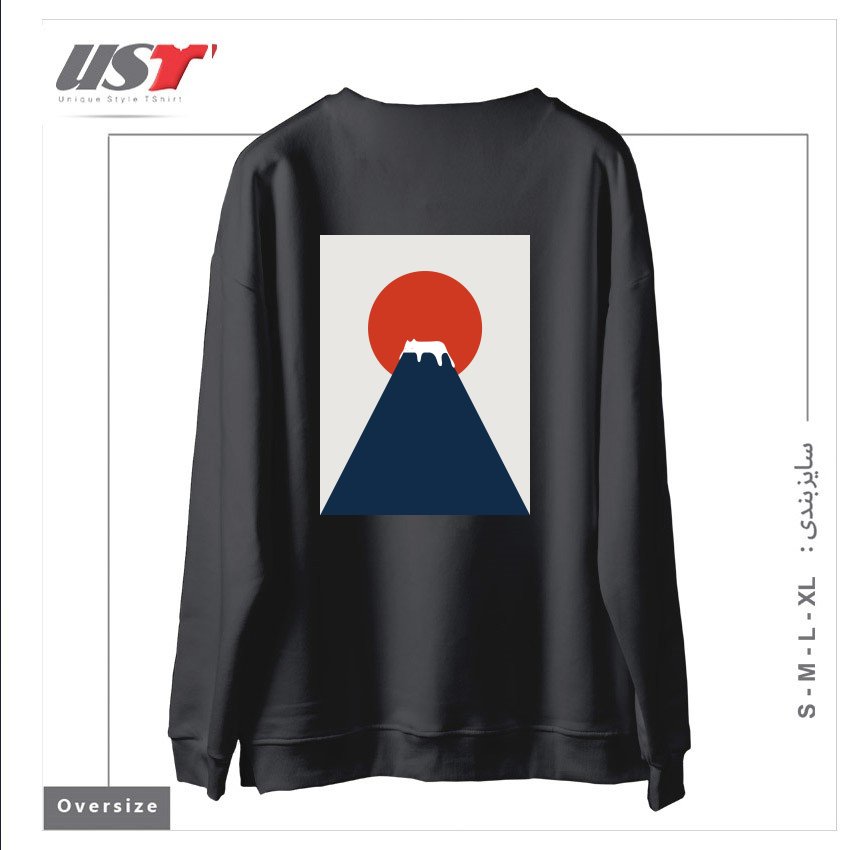 طرح CAT LANDSCAPE 5 سوییشرت اورسایزرنگ دودی