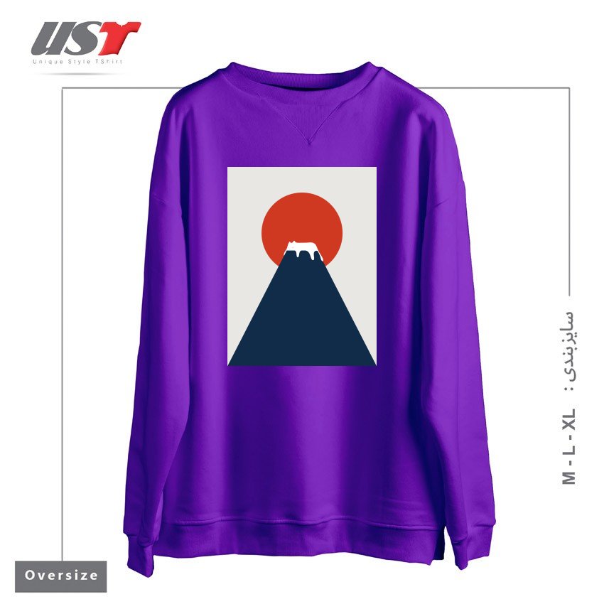 سوییشرت اورسایز طرح CAT LANDSCAPE 5