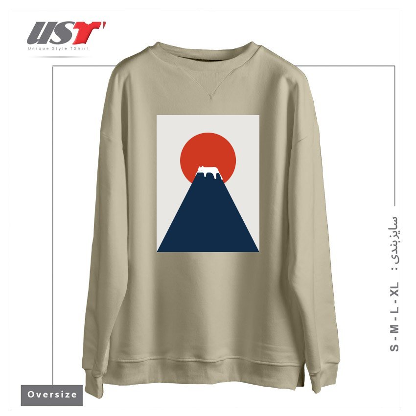 سوییشرت اورسایز طرح CAT LANDSCAPE 5