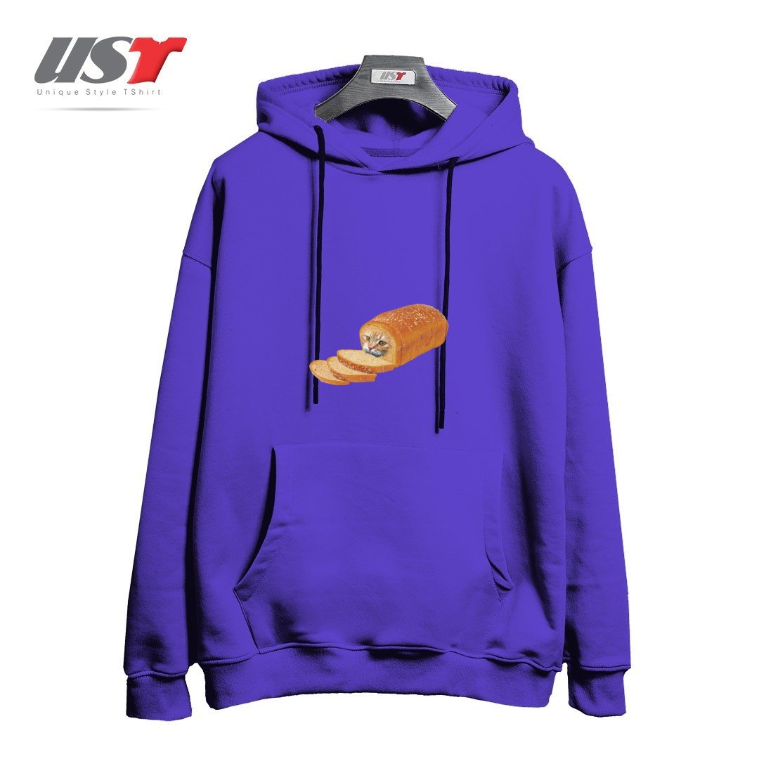 طرح CAT LOAF KITTY KITTEN BREAD BREADLOAF CATS FUNNY54545 هودی اورسایزرنگ بنفش