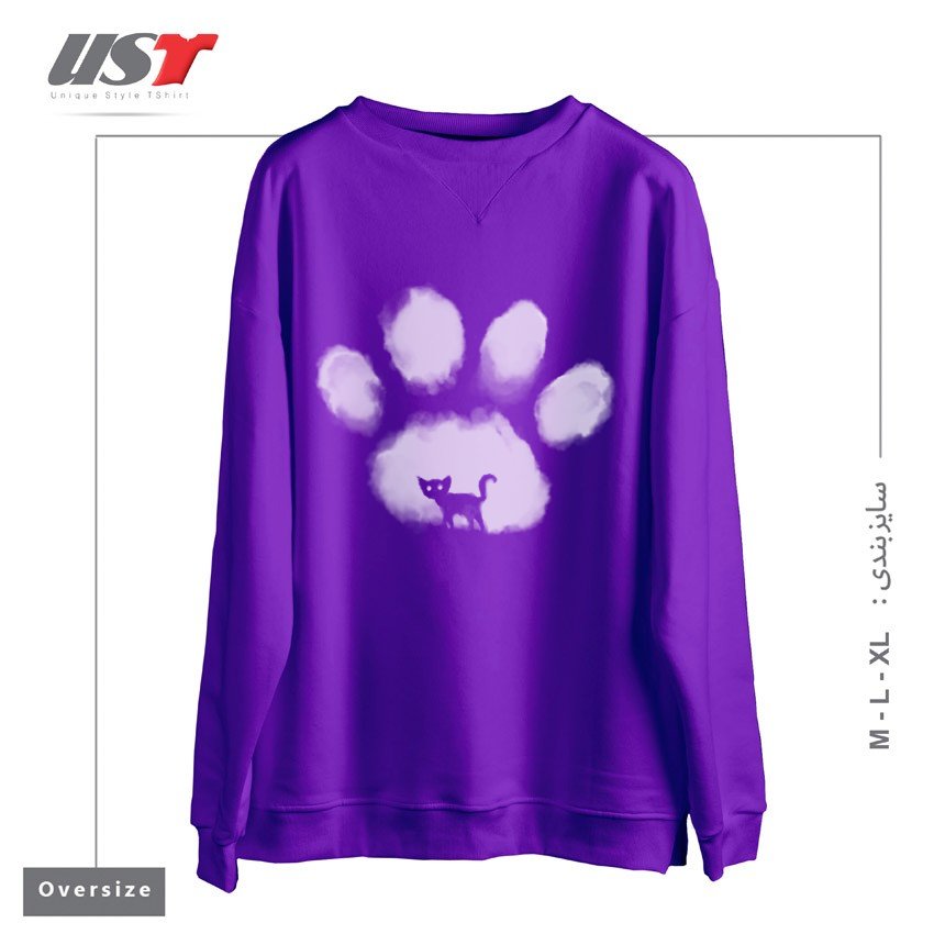 سوییشرت اورسایز طرح CAT MARK