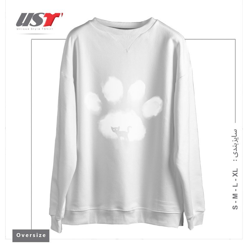 سوییشرت اورسایز طرح CAT MARK