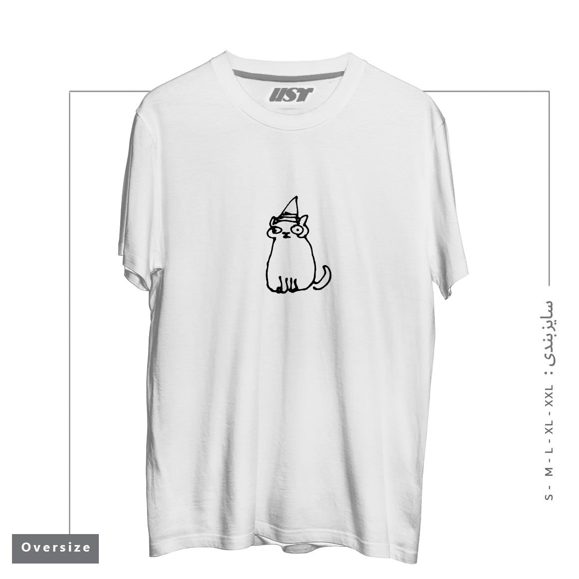 تیشرت اورسایز طرح WIZARD CAT