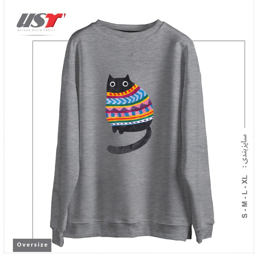سوییشرت اورسایز طرح WINTER WOOLY