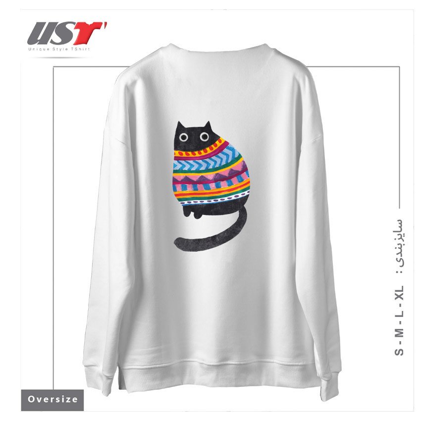 طرح WINTER WOOLY سوییشرت اورسایزرنگ سفید