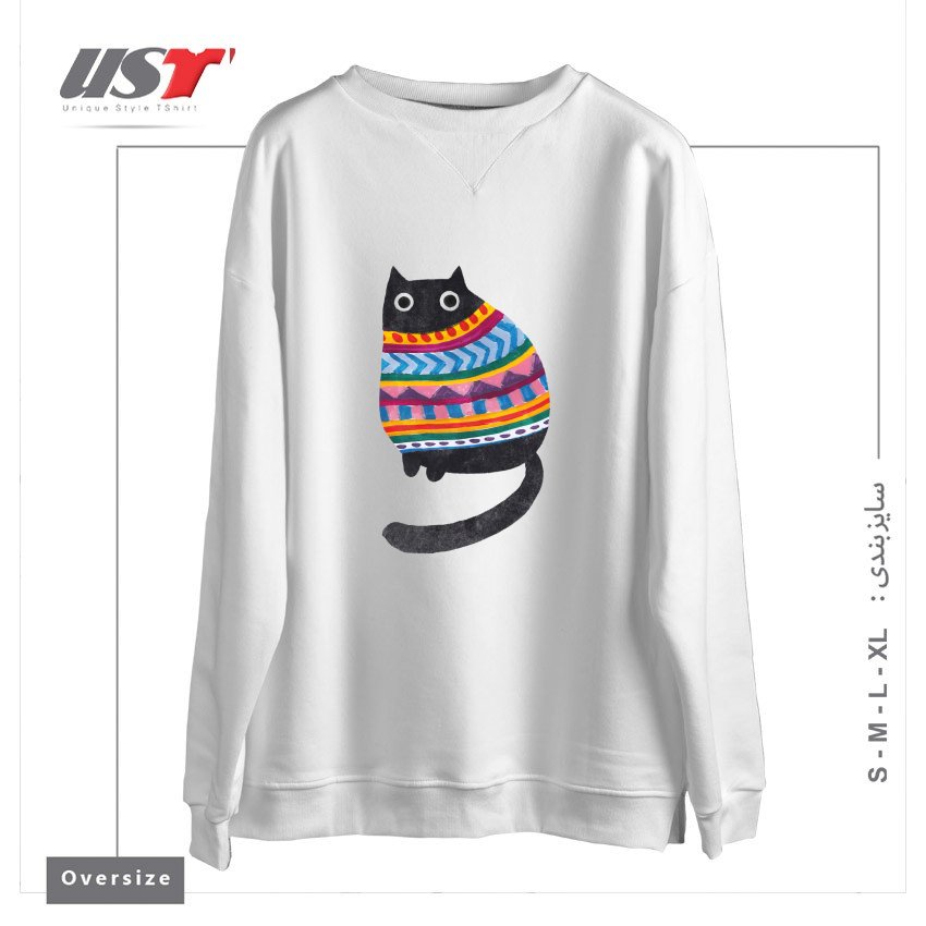 سوییشرت اورسایز طرح WINTER WOOLY