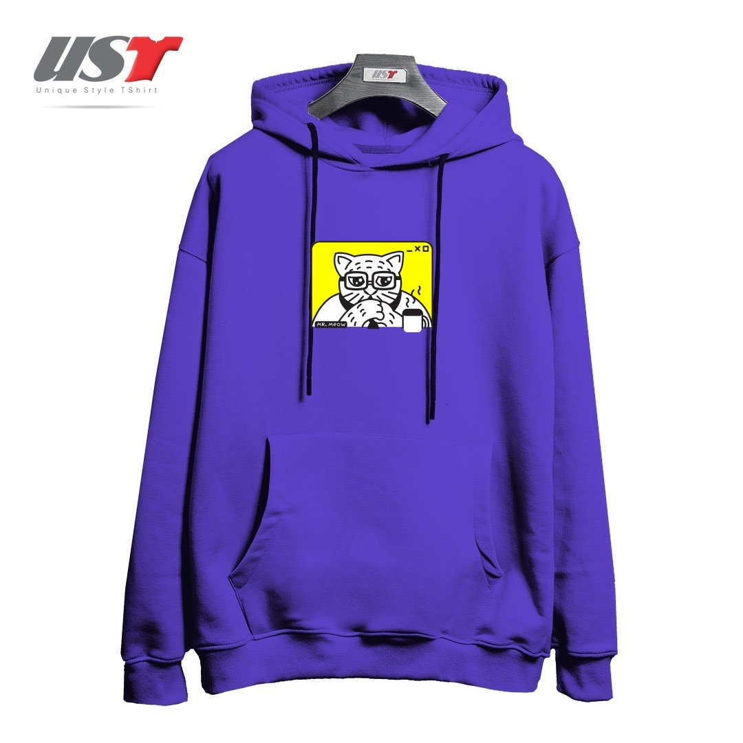 طرح THE CEOW هودی اورسایزرنگ بنفش