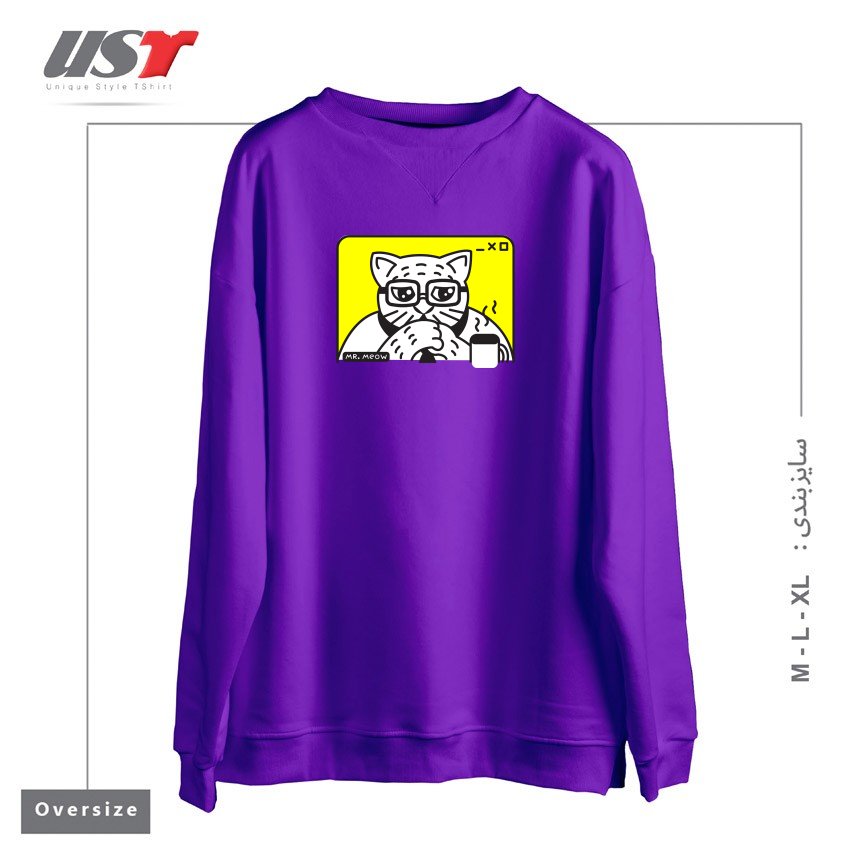 سوییشرت اورسایز طرح THE CEOW