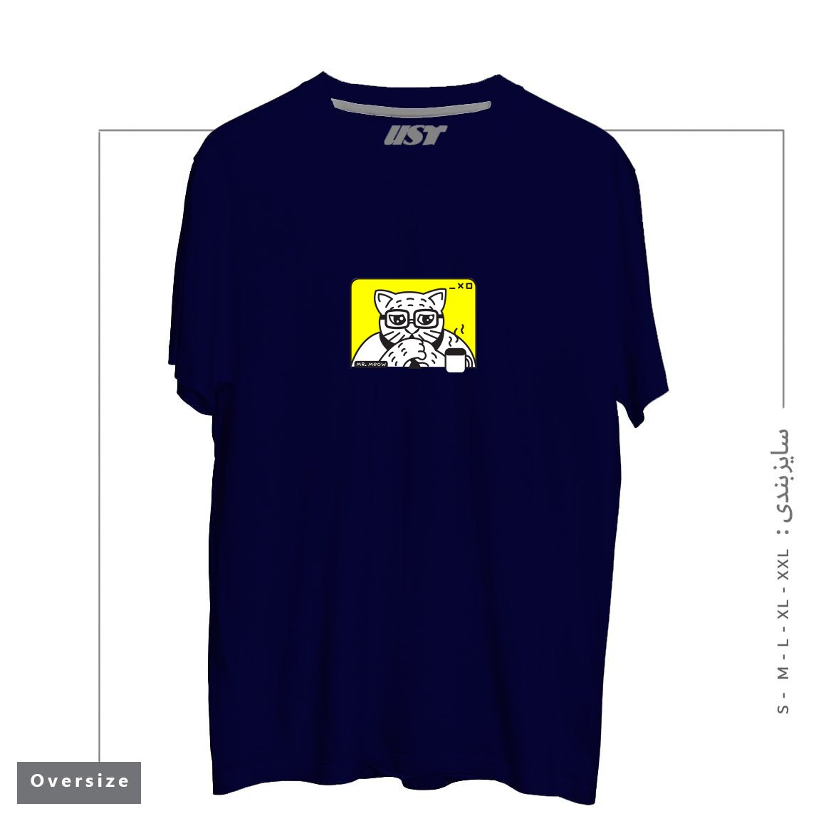 طرح THE CEOW تیشرت اورسایزرنگ سرمه ای