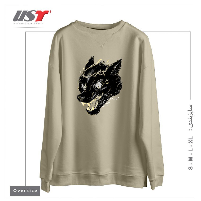 طرح PRINCE FENRIR سوییشرت اورسایزرنگ نخودی