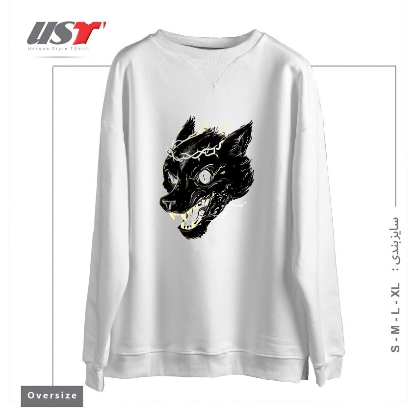 طرح PRINCE FENRIR سوییشرت اورسایزرنگ سفید