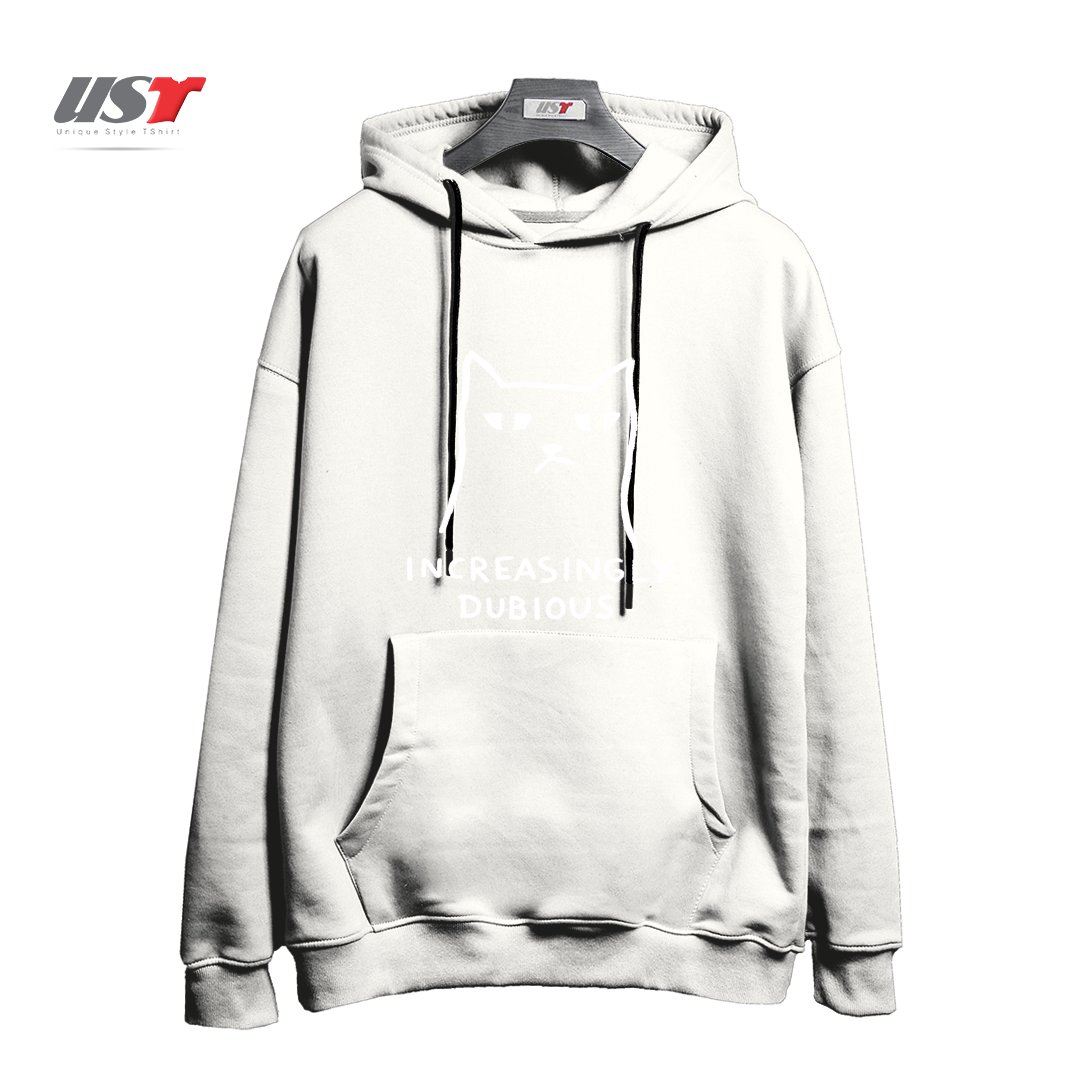 طرح INCREASINGLY DUBIOUS9874 هودی اورسایزرنگ سفید