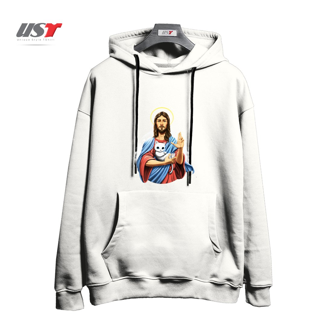 هودی اورسایز طرح JESUS CAT