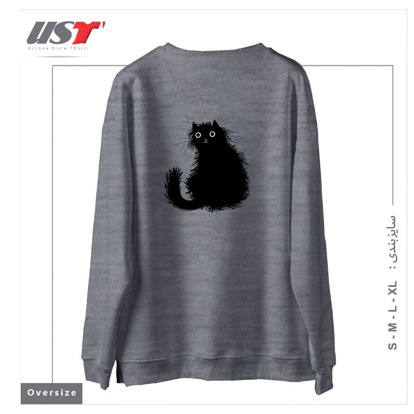 طرح MOGGY سوییشرت اورسایزرنگ طوسی ملانژ