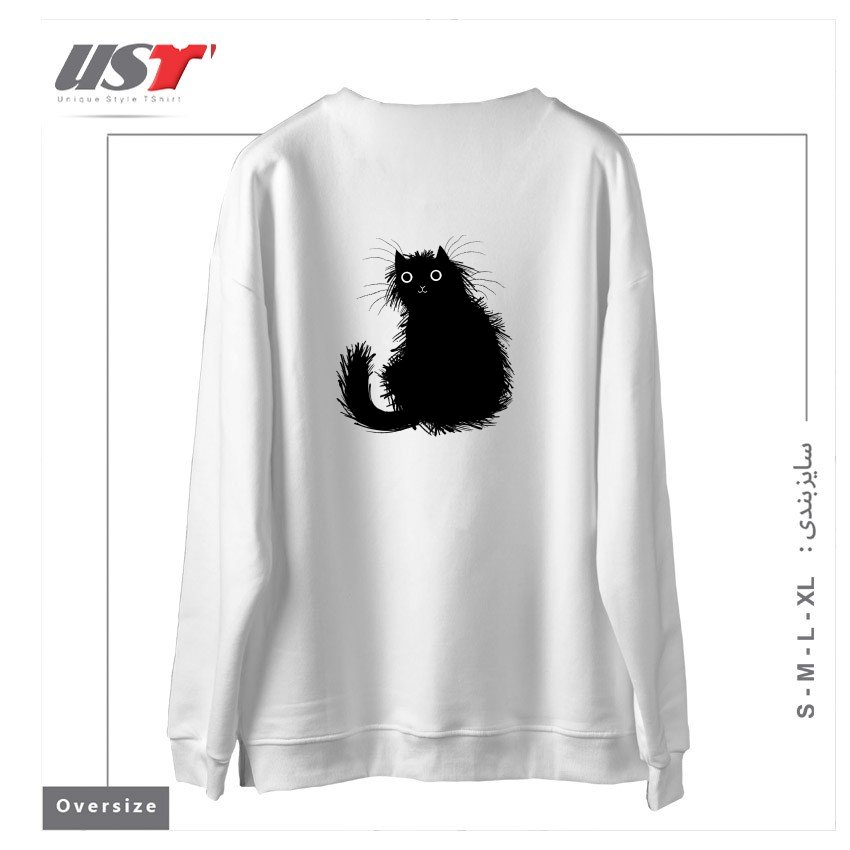 طرح MOGGY سوییشرت اورسایزرنگ سفید